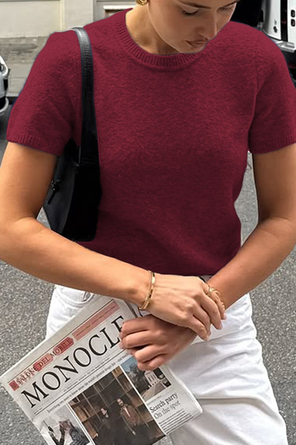 Casual Short Sleeve Pullover Sweater
