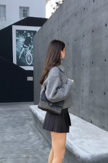 Cropped Wool Street Style Jacket