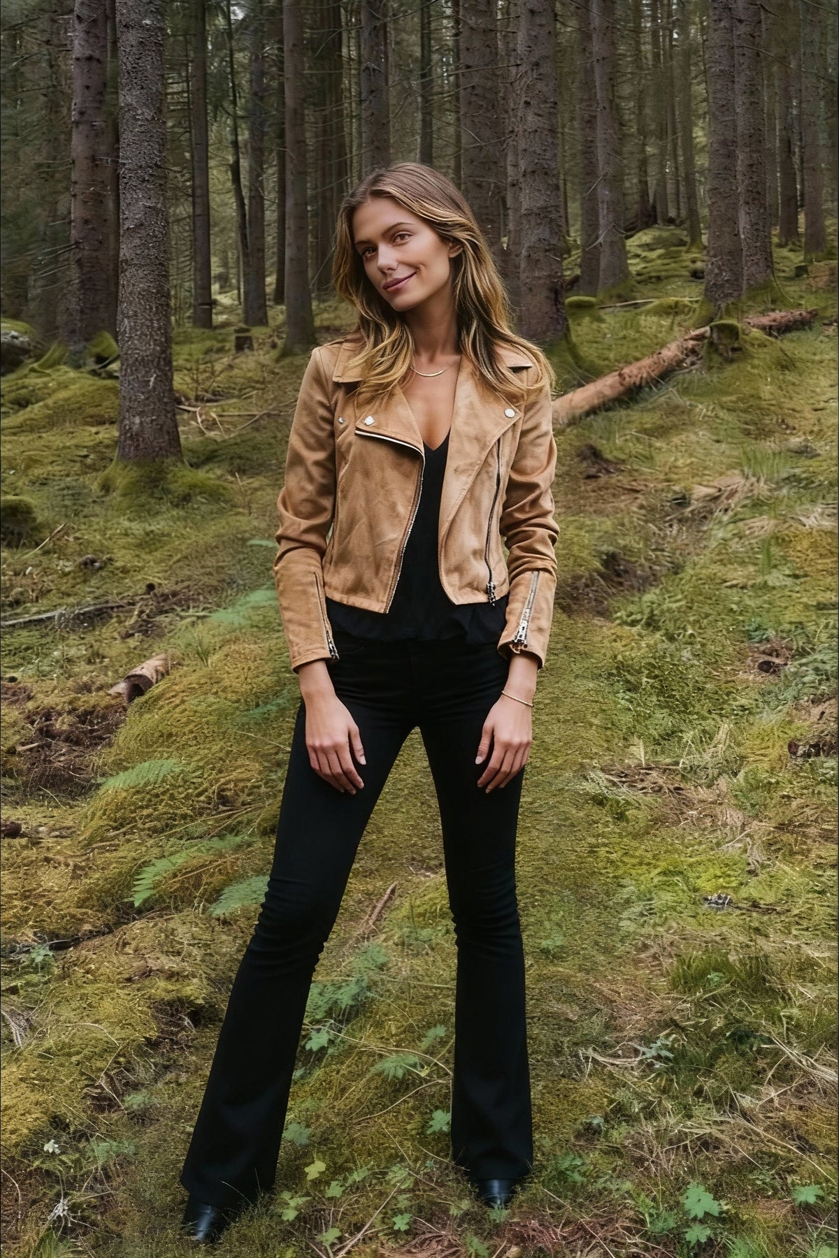 Fashion Solid Color Cool Zipper Jacket