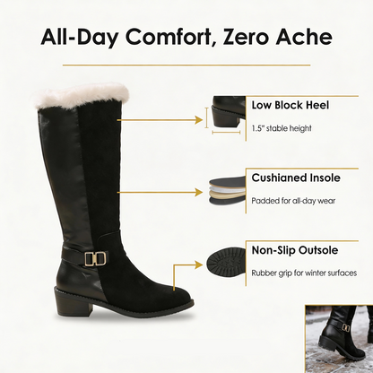 Women's fleece lined knee high winter boots