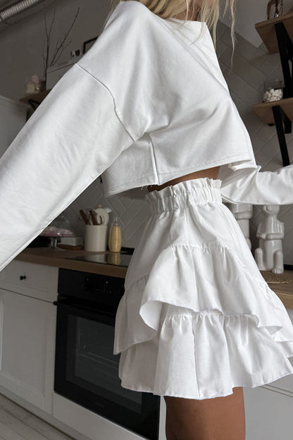Ruffled High Waist Tiered Skirt