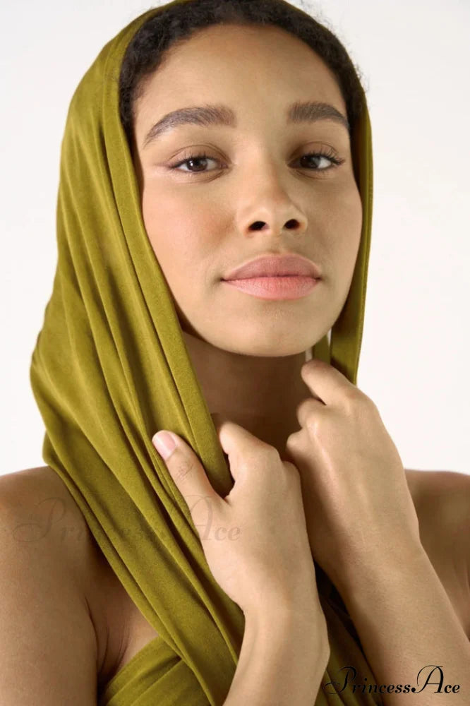 Carleigh Ruche Maxi Charming Dress With Headscarf