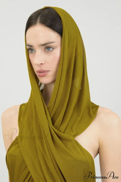 Carleigh Ruche Maxi Charming Dress With Headscarf