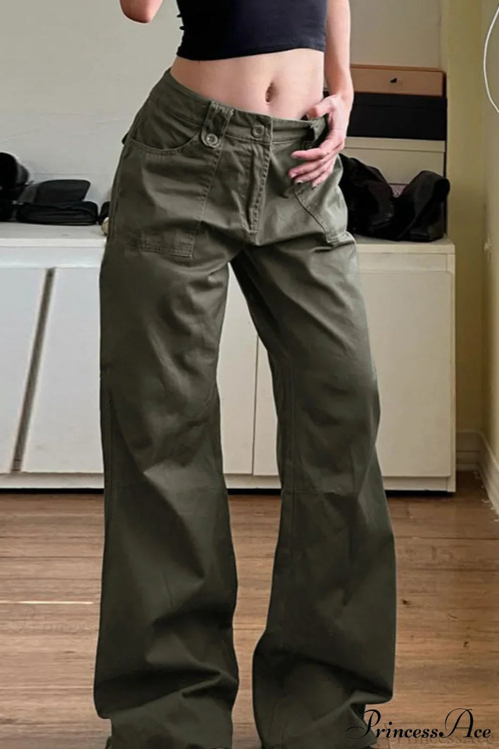 Casual Parachute Wide-Leg Cargo Pants