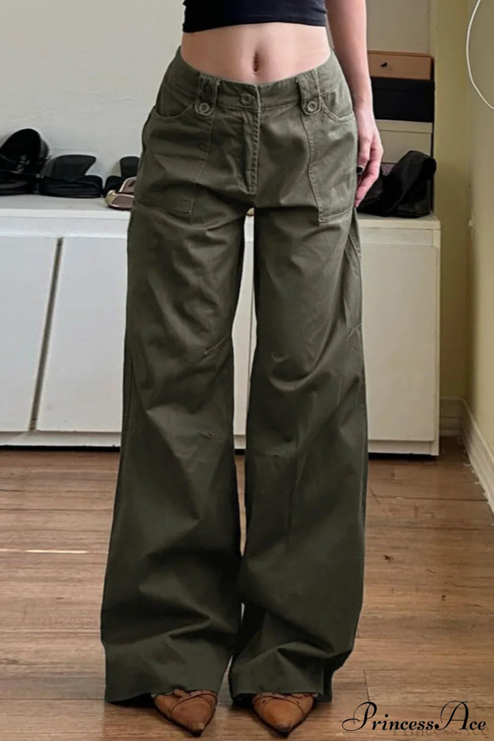 Casual Parachute Wide-Leg Cargo Pants