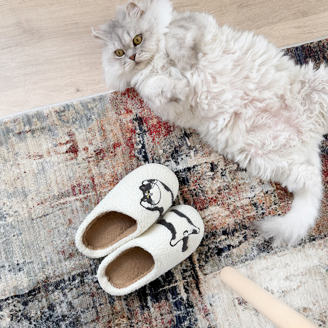 Happy Cat Plush Slippers