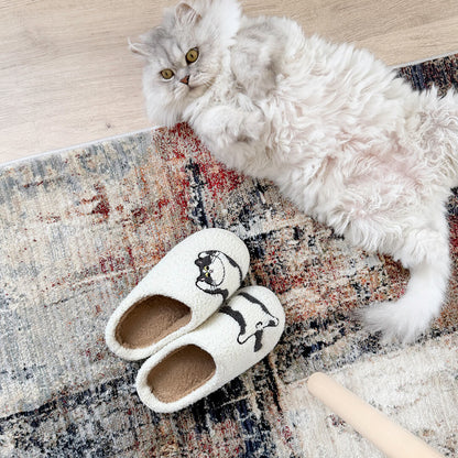 Happy Cat Plush Slippers