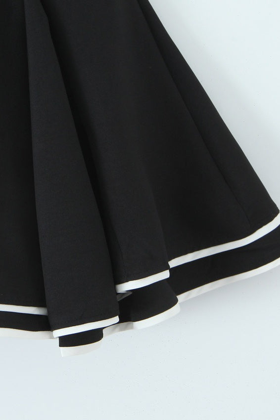 Contrast Bustier Lace-up Back Cocktail Dress