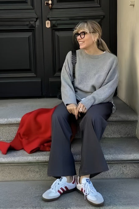 Loose Basic Knit Pullover Sweater