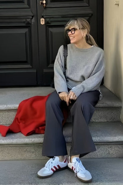 Loose Basic Knit Pullover Sweater