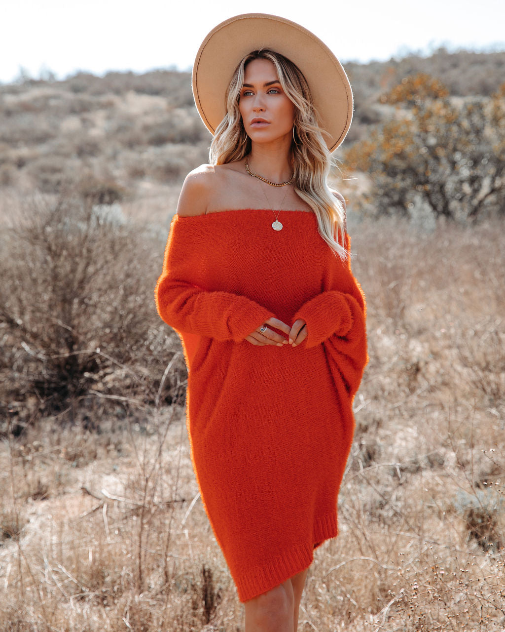 Off Shoulder Fuzzy Eyelash Knit Dolman Sleeve Mini Sweater Dress