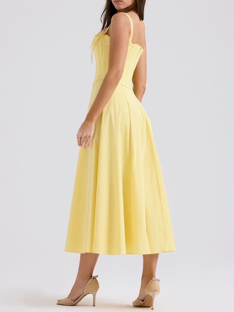 Off Shoulder Sweetheart Corset Ruffle Bodice High Slit Maxi Dress