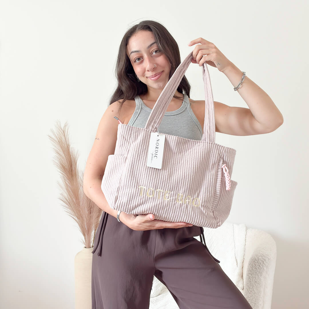 Mia Corduroy Tote Bag