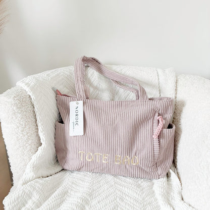 Mia Corduroy Tote Bag