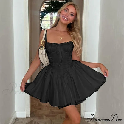 Cottagecore Grunge Lace Corset Mini Dress