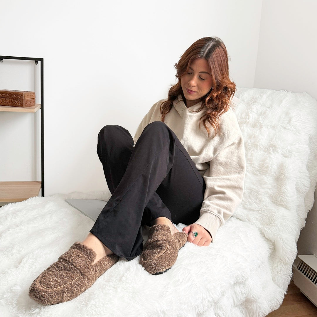 Ava Soft Teddy Slippers