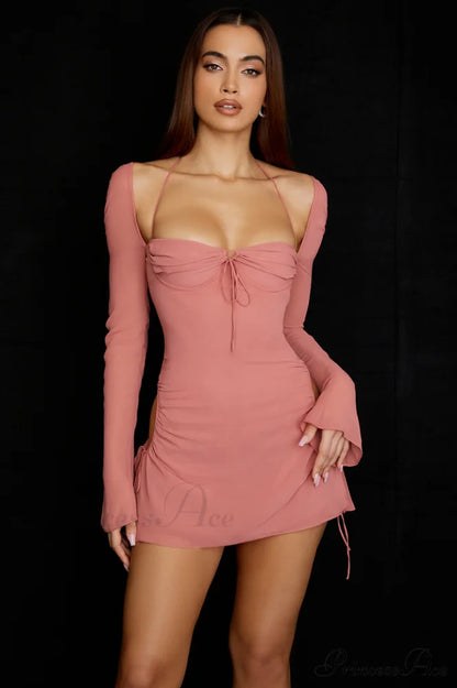 Cutout Halter Stylish Mini Dress