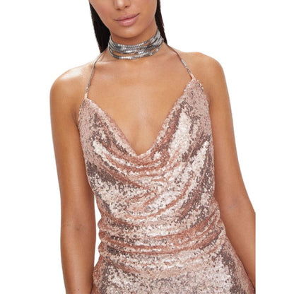 Sweetheart Metallic Mesh Crystal Strap Mini Dress