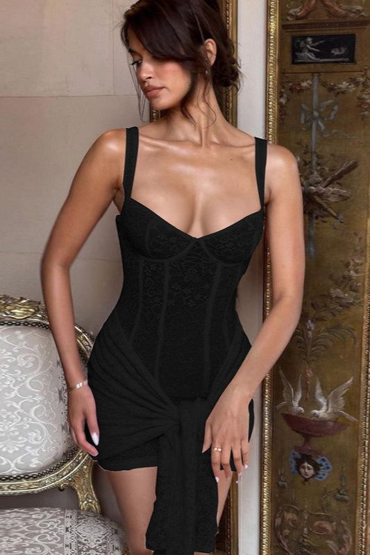 V Neck Lace Bodycon Cami Lace Dress
