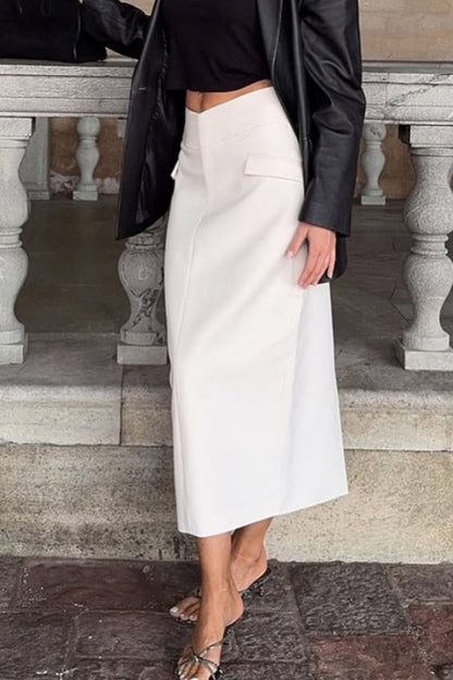 High-Waist Straight Skirt