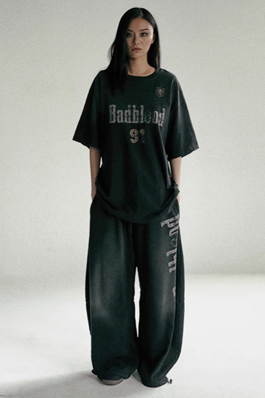 Washed Distressed Vintage Loose Athletic Pants