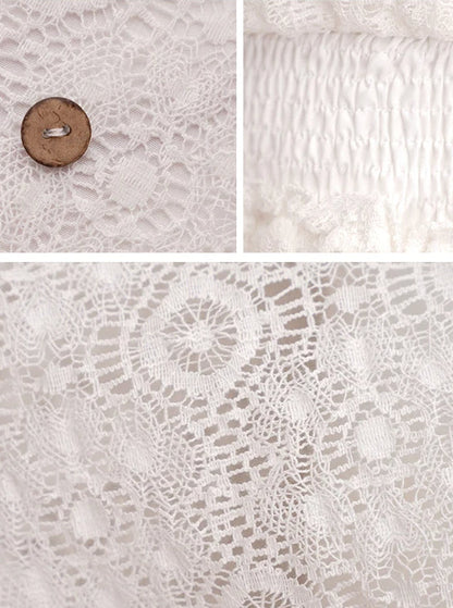 Lace V-Neck Ruffle Mini Dress