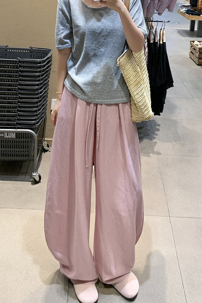 Tencel Linen Relaxed Wide Leg Pants