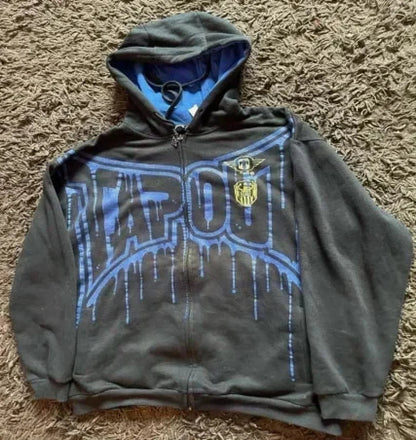 Dark Eyes Print Athletic Hoodie