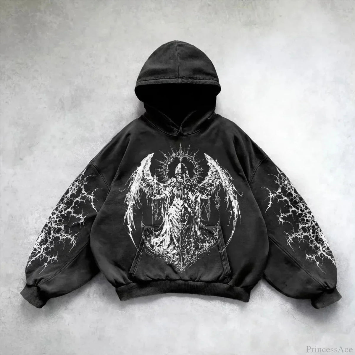 Dark Rebel Pattern Oversized Hoodie