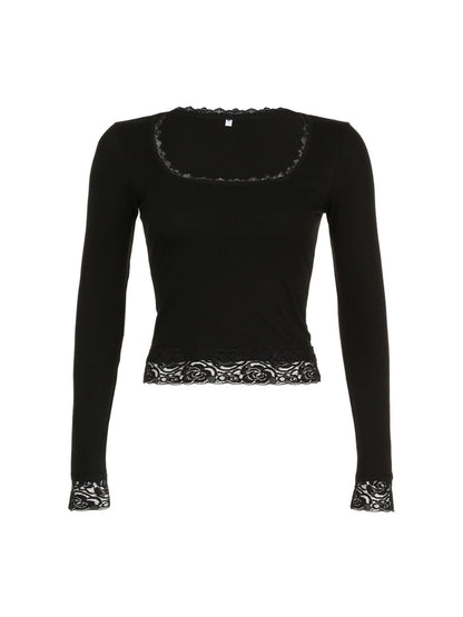 Jaidah Lace Square Neck Top