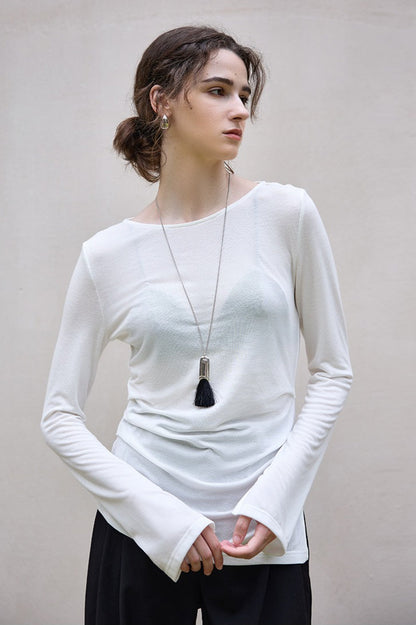 Lightweight Wool Blend Knit Top