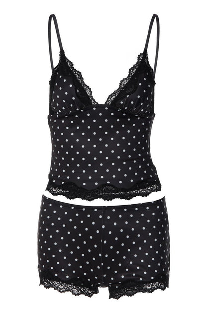 Lace Trim Cami Top and Shorts Set