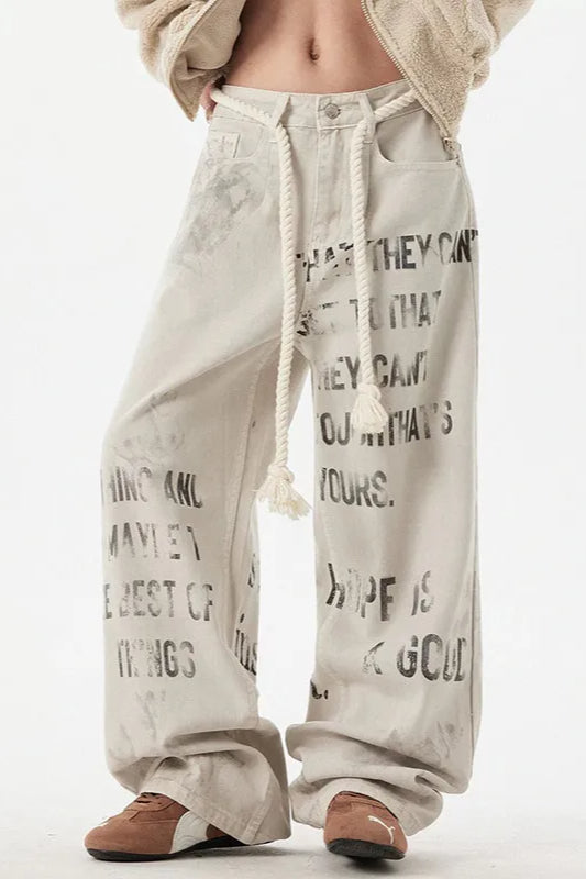 Apricot Graffiti Straight Denim Jeans