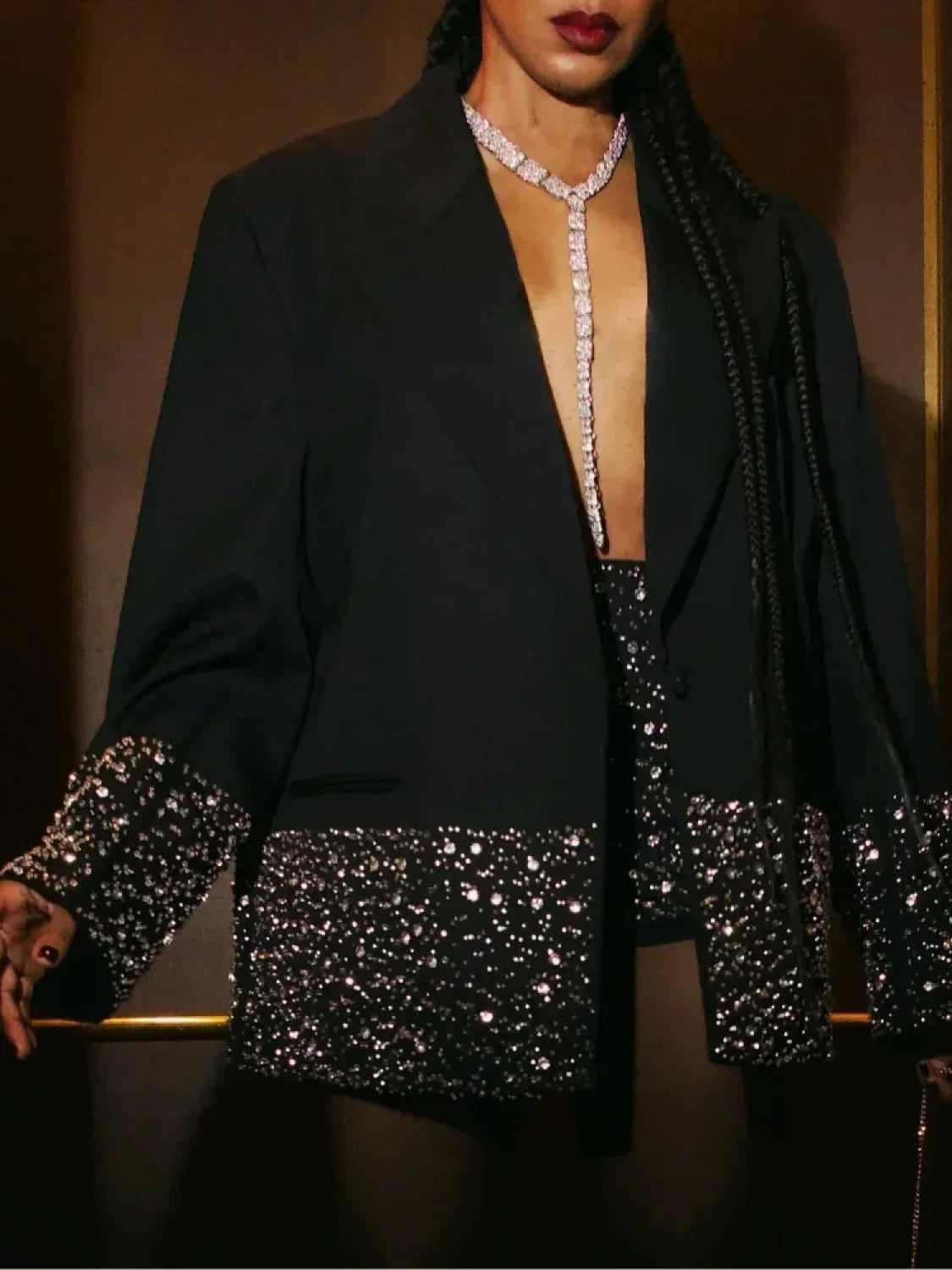 Diamond Blazer Two-Piece Suit Coat