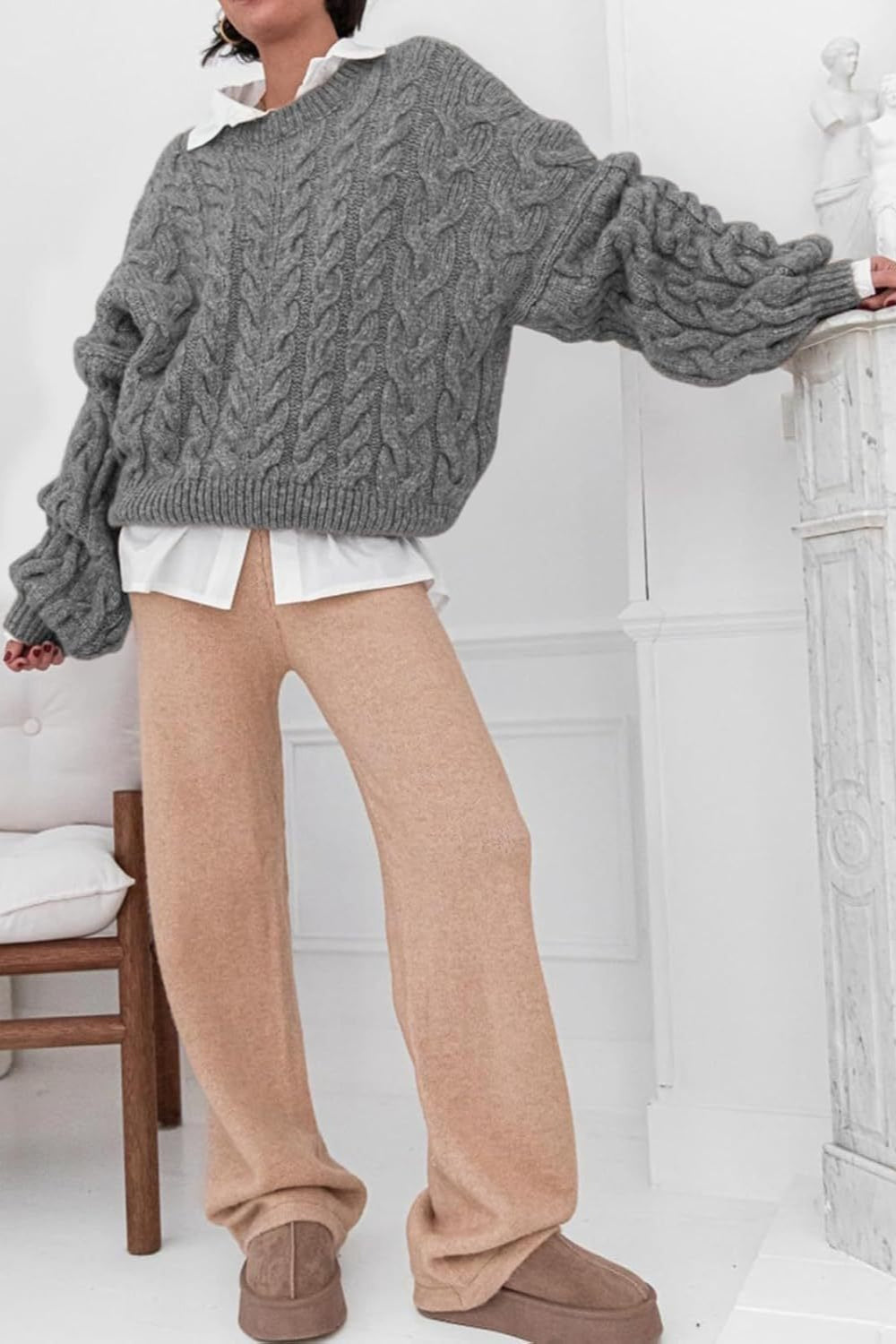 Vintage Chunky Knit Cable Sweater