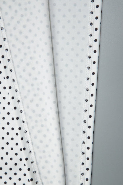 Sweetheart Halter Knot Bodice Mixed Scale Polka Dot Maxi Dress