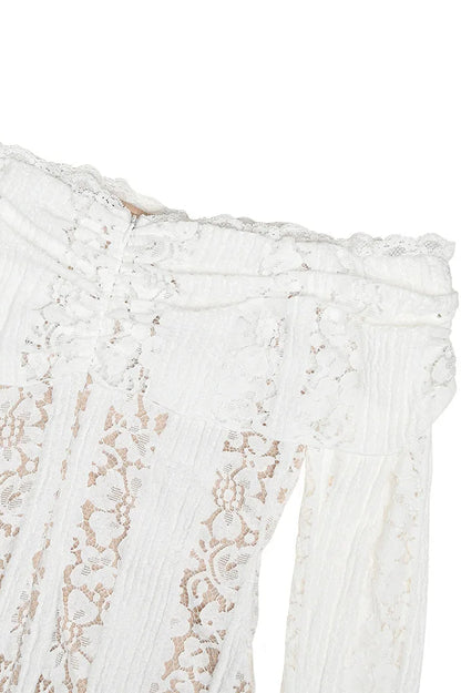 White Off Shoulder Lace Bodycon Dress