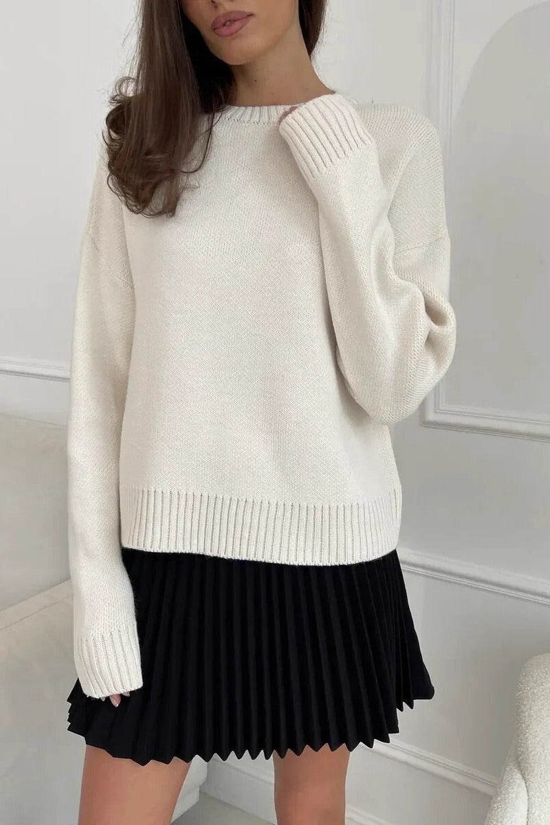 Loose Basic Knit Pullover Sweater