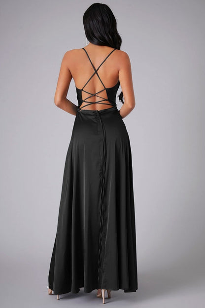 Elegant Spaghetti Strap Ruched Formal Dress
