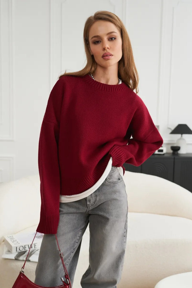 Loose Basic Knit Pullover Sweater