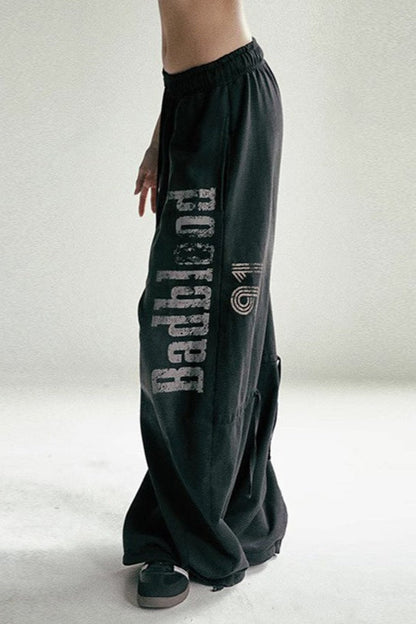 Washed Distressed Vintage Loose Athletic Pants