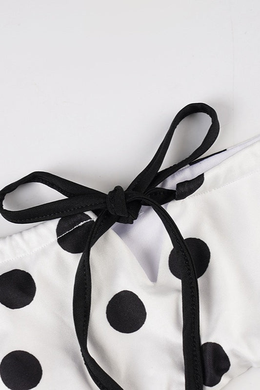 Retro Contrast Polka Dot Bikini Set