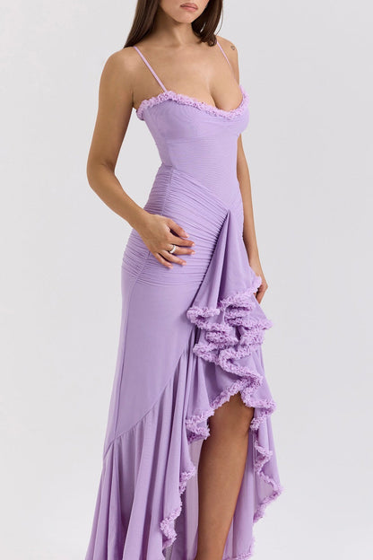 Stretch Mesh V-Neck Cami Midi Dress
