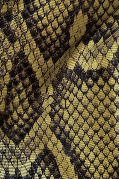 Snake Print Straight Midi Skirt