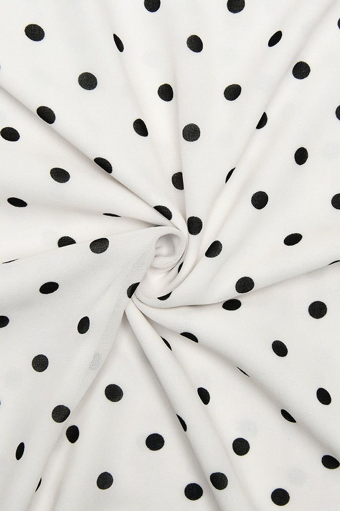 White Polka Dot Halter Neck Sleeveless Maxi Dress