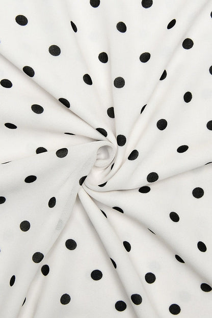 White Polka Dot Halter Neck Sleeveless Maxi Dress