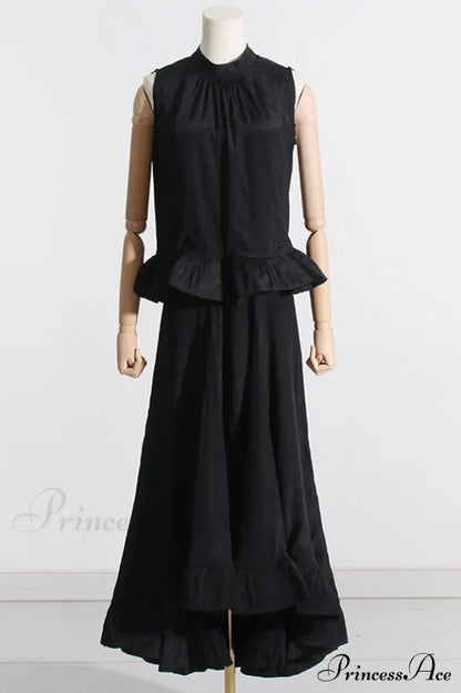 Elaine Pink Sleeveless Charming Ruffle Mermaid Set