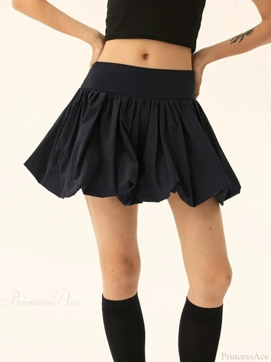 Elastic Waist Bubble Style Skirt