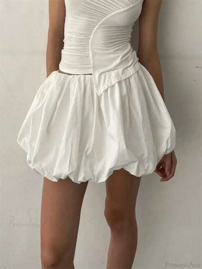 Elastic Waist Solid Tutu Skirt