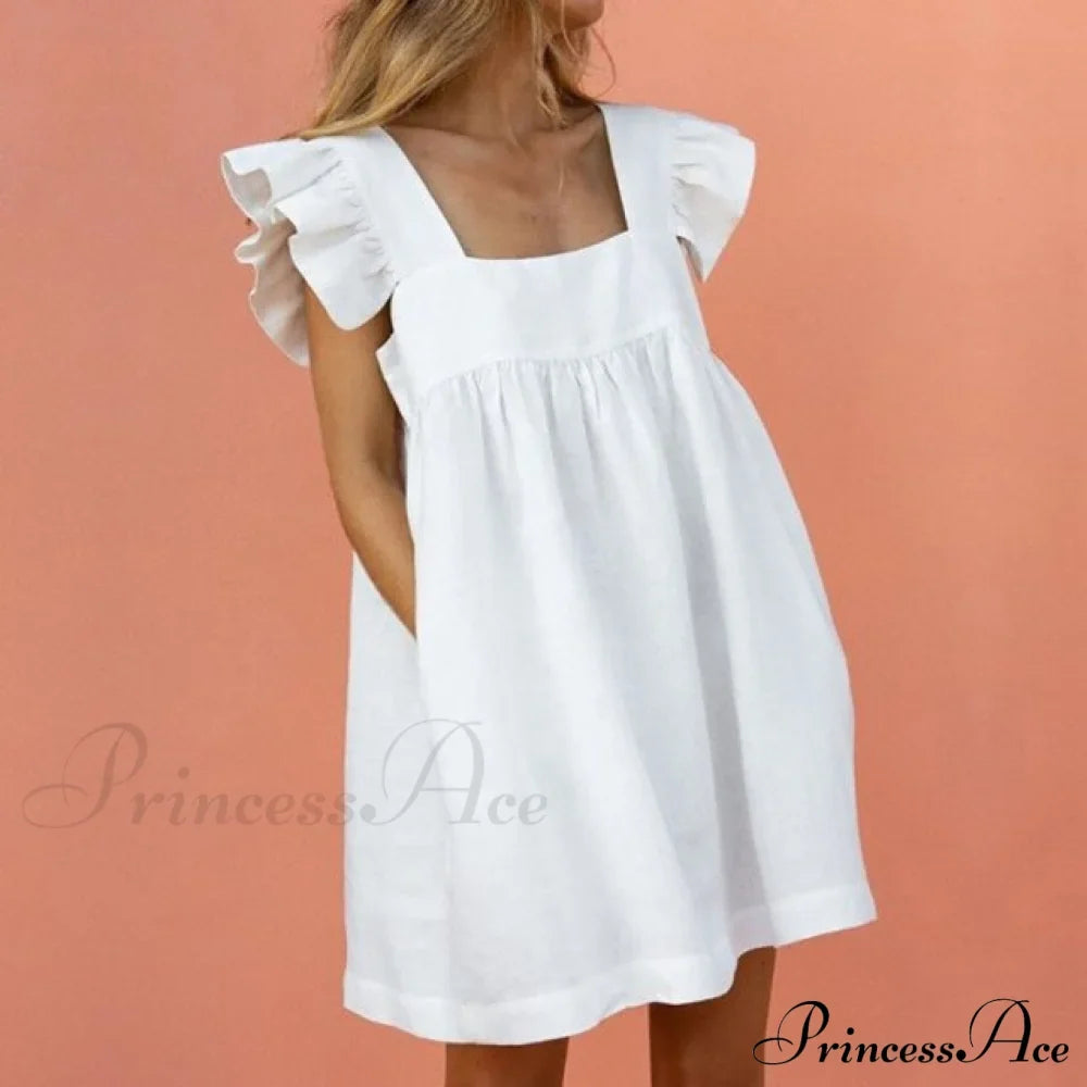 Elegant Butterfly Sleeve Beach Party Dress
